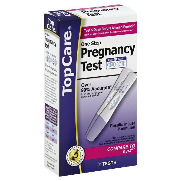 slide 1 of 6, TopCare One Step Pregnancy Test, 2 ct