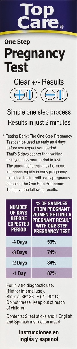 slide 3 of 6, TopCare One Step Pregnancy Test, 2 ct