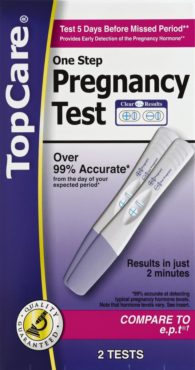 slide 5 of 6, TopCare One Step Pregnancy Test, 2 ct