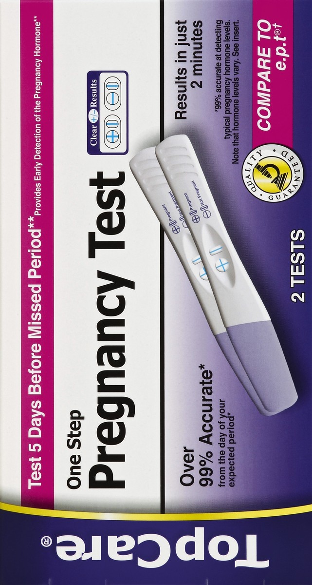 slide 6 of 6, TopCare One Step Pregnancy Test, 2 ct