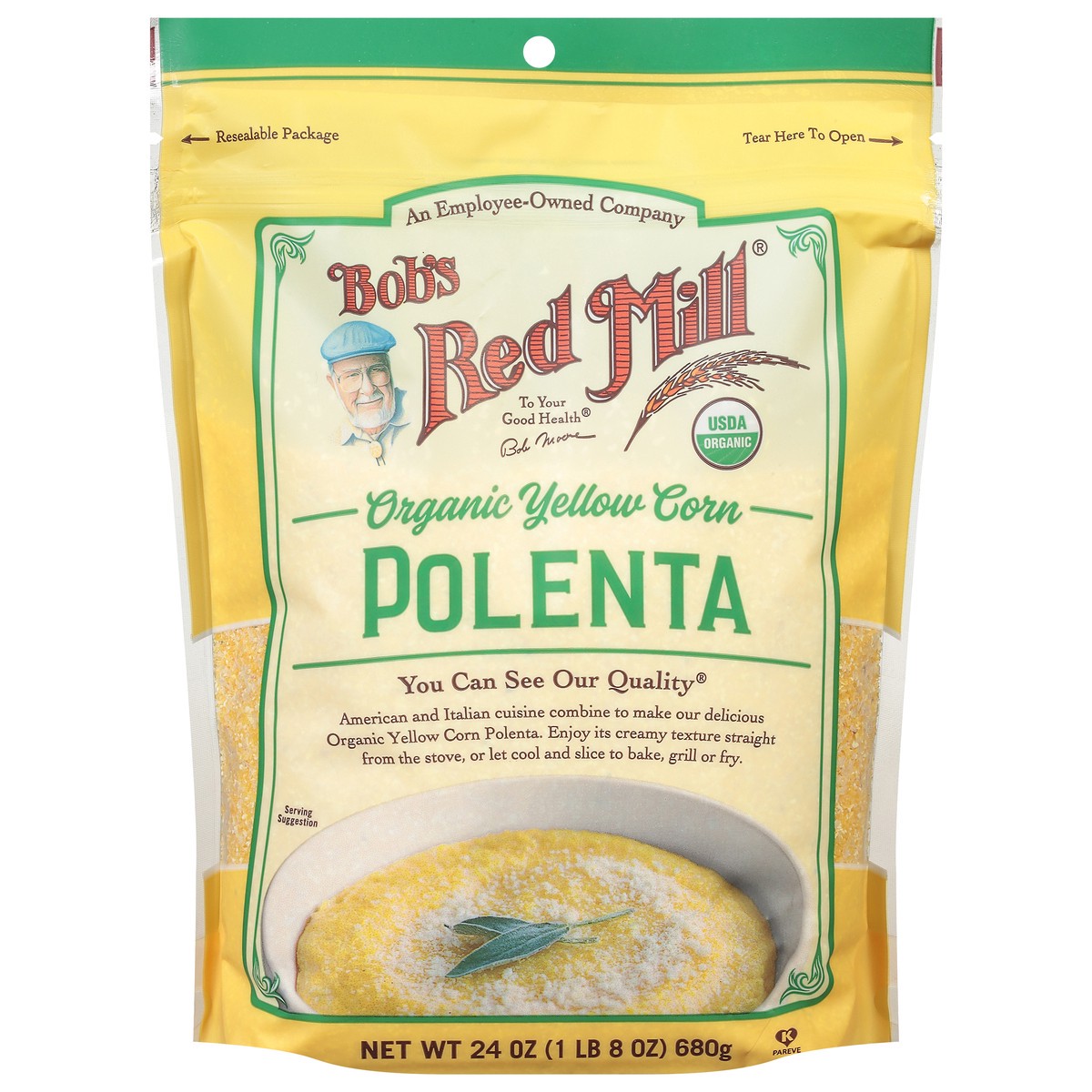 slide 1 of 9, Bobs Bob's Red Mill Organic Yellow Corn Polenta, 24 oz