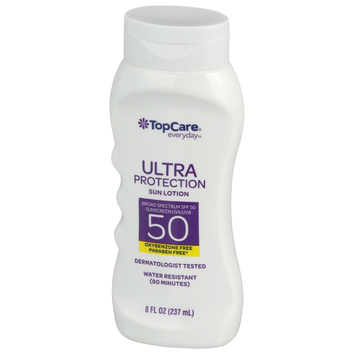 slide 3 of 8, TopCare Ultra Protection Water Resistant Uva/Uvb Broad Spectrum Spf 50 Sunscreen Lotion, 8 fl oz