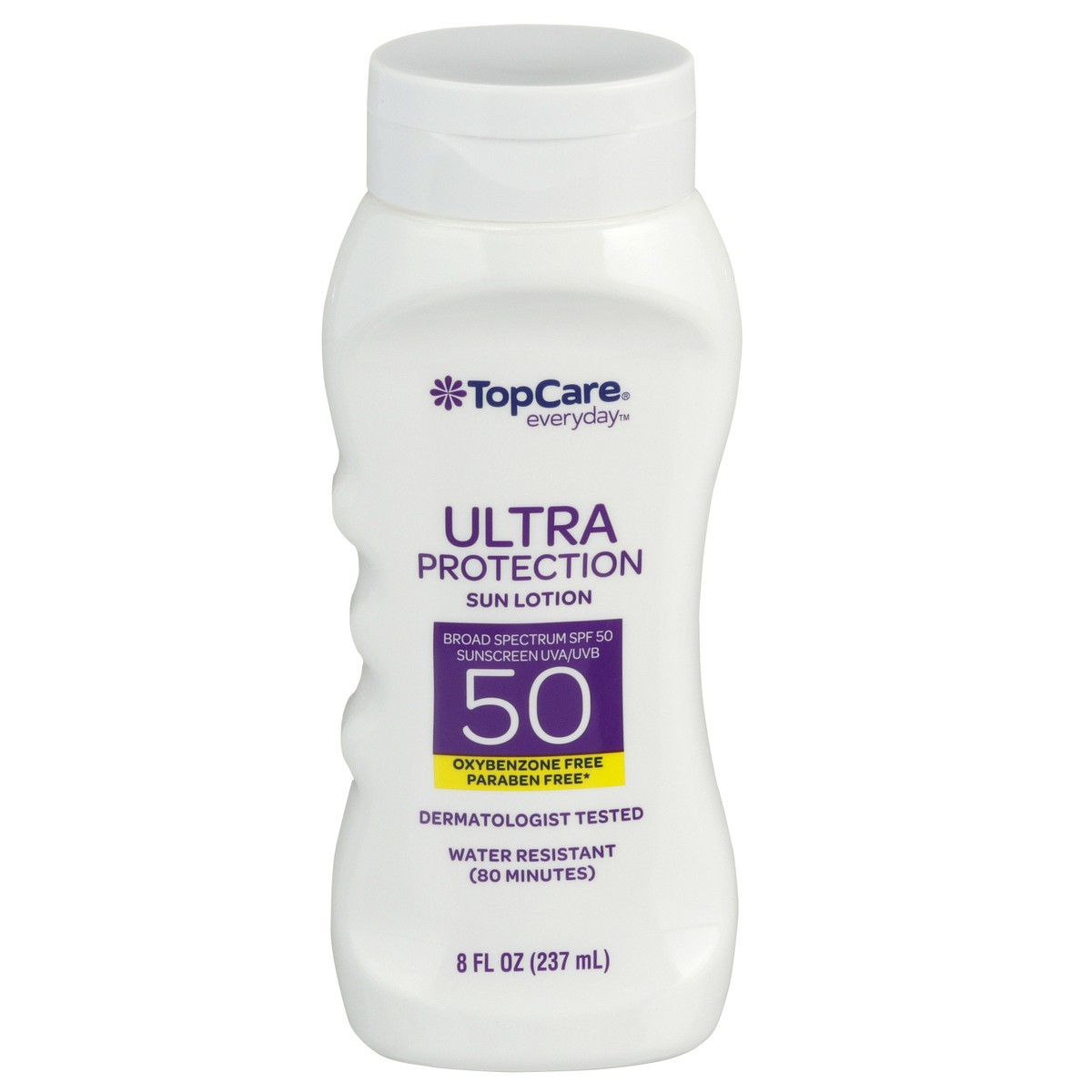 slide 1 of 8, TopCare Ultra Protection Water Resistant Uva/Uvb Broad Spectrum Spf 50 Sunscreen Lotion, 8 fl oz