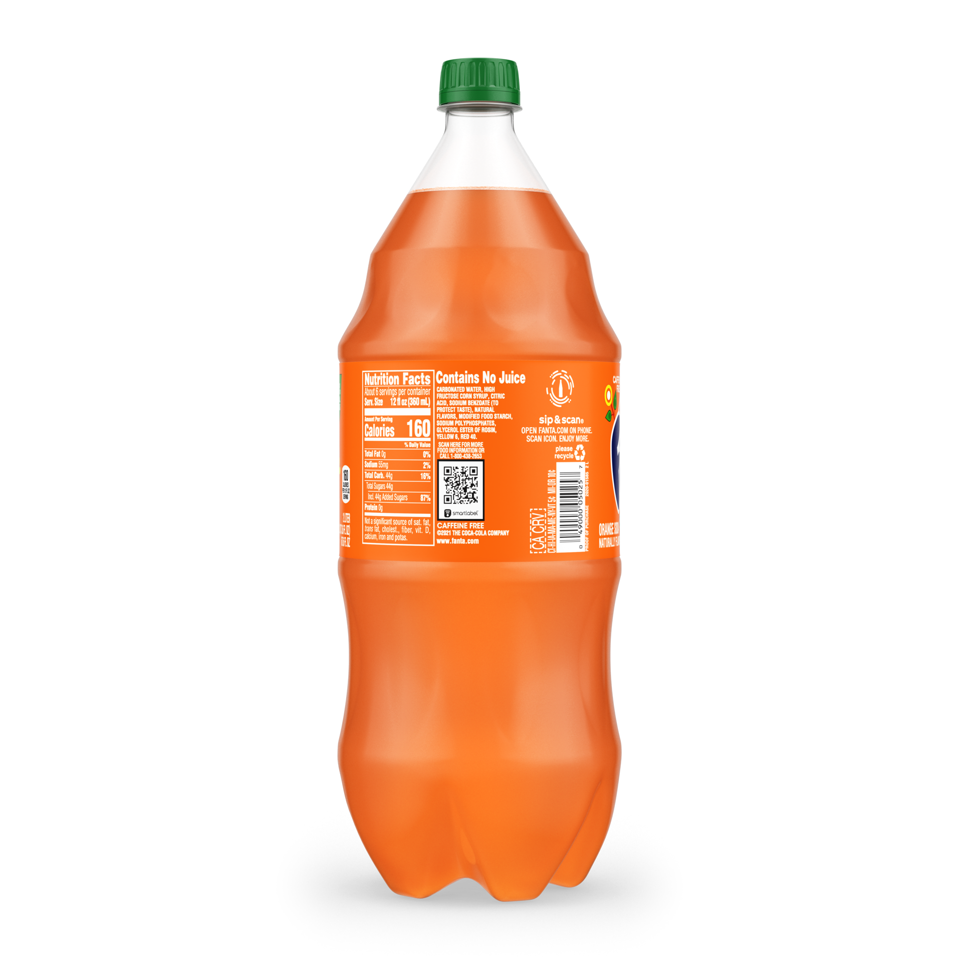 slide 4 of 5, Fanta Orange Soda Bottle, 2 Liters, 2 liter