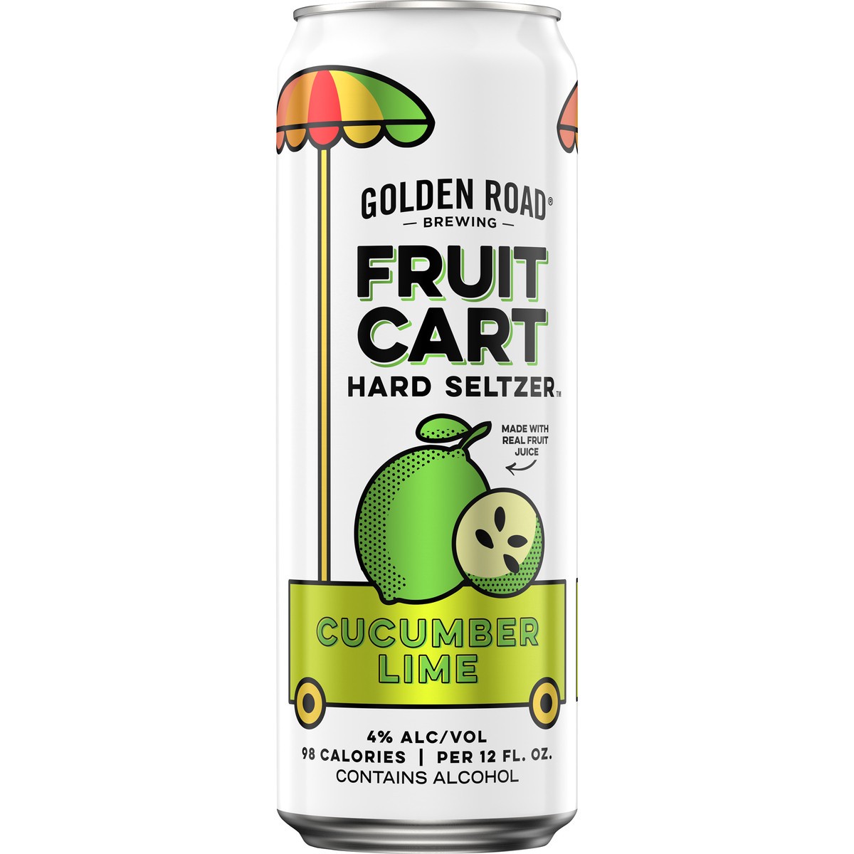 slide 4 of 6, Golden Road Fruit Cart Cucumber Lime Hard Seltzer, 25 fl. oz. Can, 25 fl oz