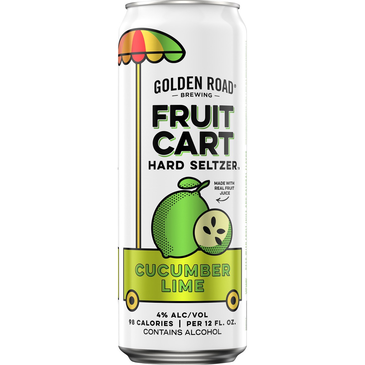 slide 5 of 6, Golden Road Fruit Cart Cucumber Lime Hard Seltzer, 25 fl. oz. Can, 25 fl oz