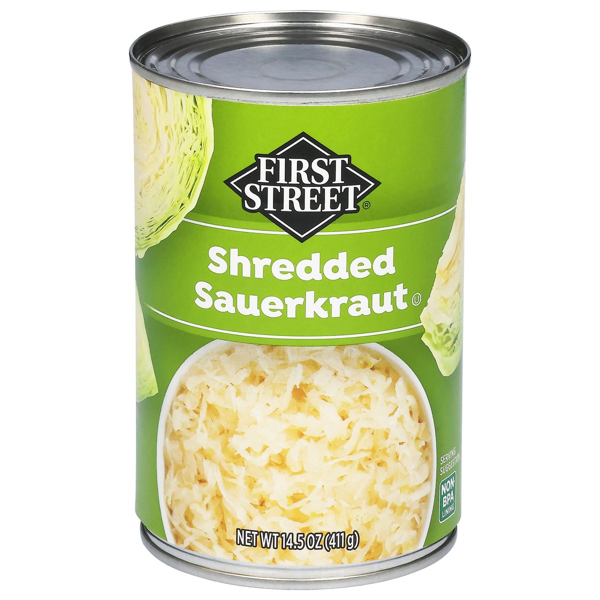 slide 4 of 4, First Street Shredded Sauerkraut, 14.5 oz