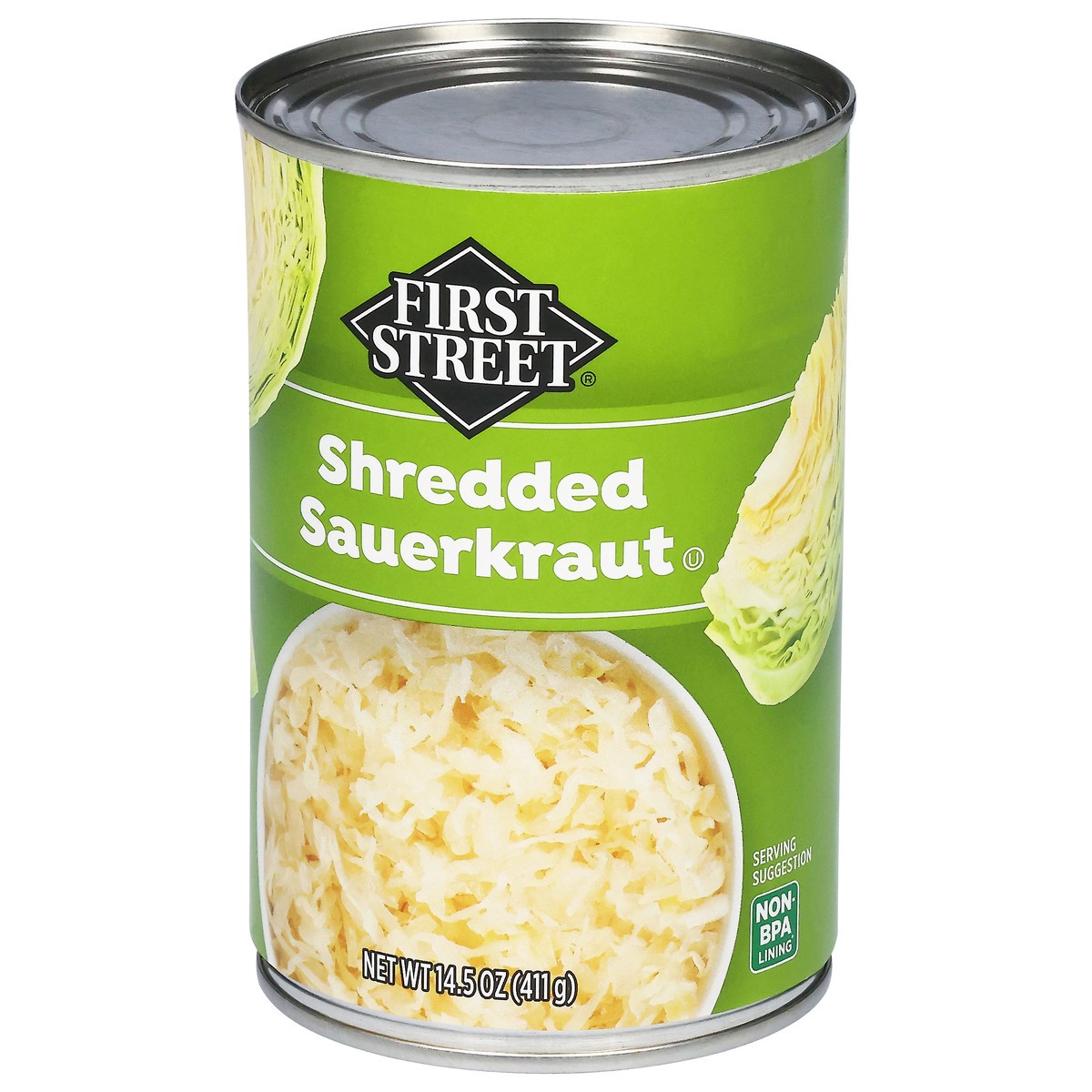 slide 2 of 4, First Street Shredded Sauerkraut, 14.5 oz