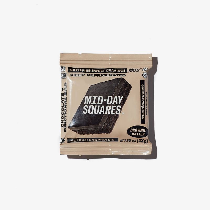 slide 1 of 6, Mid-Day Squares Brownie Batter Plant Based Functional Chocolate Bar - 1.16oz, 1.16 oz