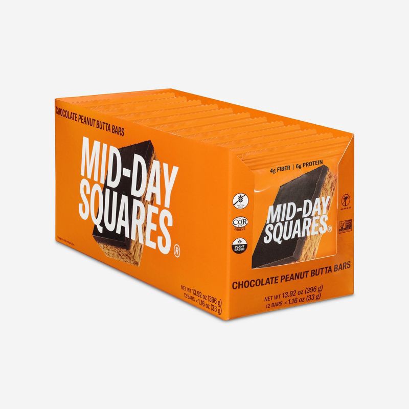 slide 2 of 5, Mid-Day Squares Peanut Butta Organic Plant Based Functional Chocolate Bar - 1.16oz, 1.16 oz