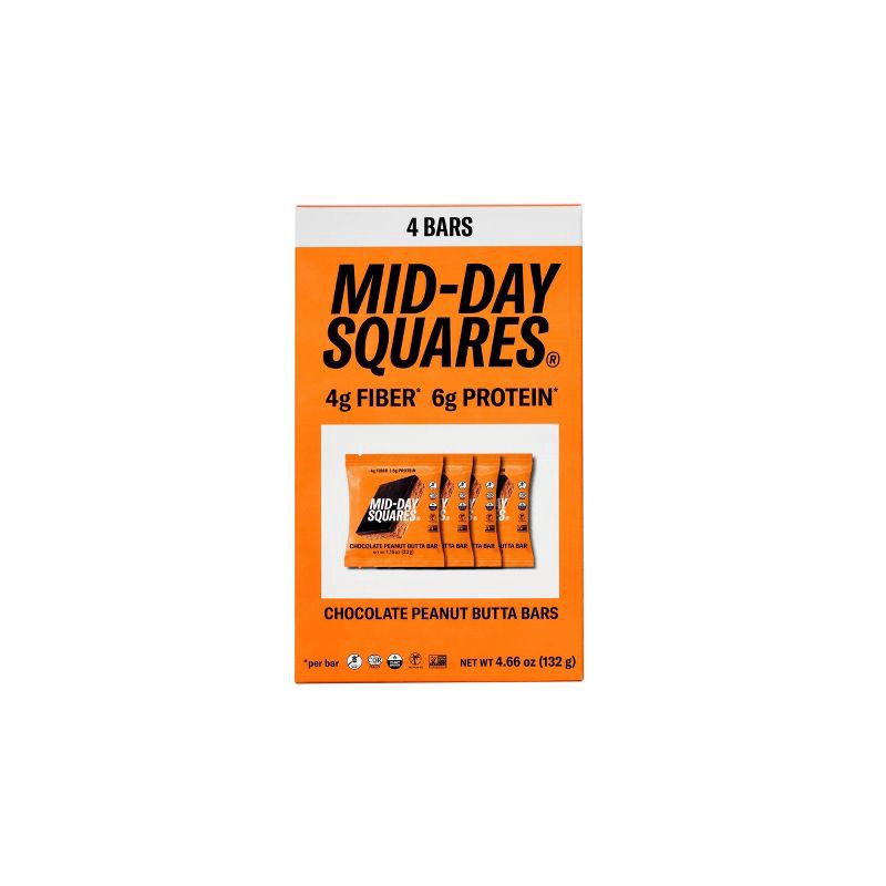 slide 3 of 5, Mid-Day Squares Peanut Butta Organic Plant Based Functional Chocolate Bar - 1.16oz, 1.16 oz
