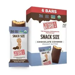 Perfect Bar Snack Size Chocolate Covered Peanut Butter Protein Bars - 6.34oz/6ct