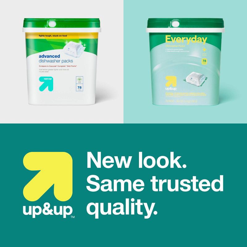 slide 4 of 4, Auto Dish Advanced Dishwasher Detergent Packs - Fresh - 3.09lb/78ct - up&up™, 49.44 oz, 78 ct