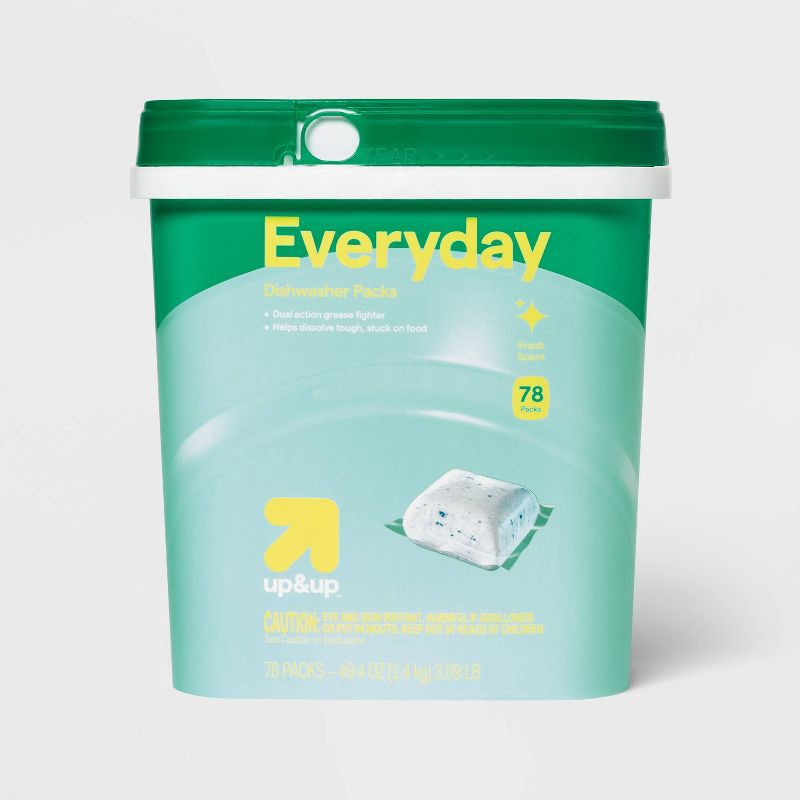 slide 1 of 4, Auto Dish Advanced Dishwasher Detergent Packs - Fresh - 3.09lb/78ct - up&up™, 49.44 oz, 78 ct