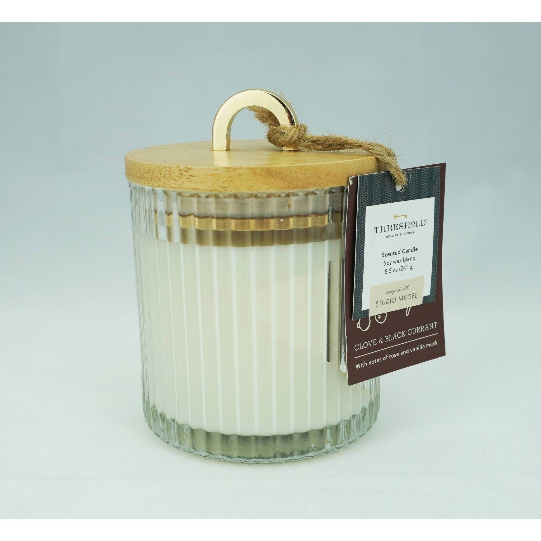 slide 1 of 1, Threshold designed w/Studio McGee 8.5oz 1-Wick Glass Clove and Black Currant Candle White - Threshold designed with Studio McGee, 8.5 oz