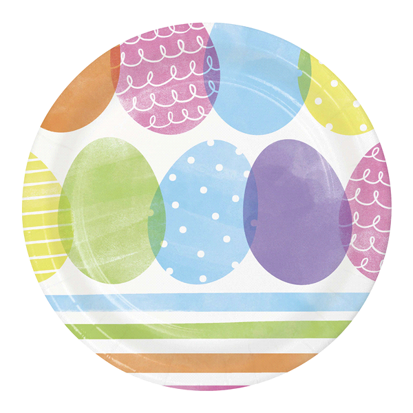 slide 1 of 1, Creative Converting Dyed Easter Eggs Lunch Plate, 7 in