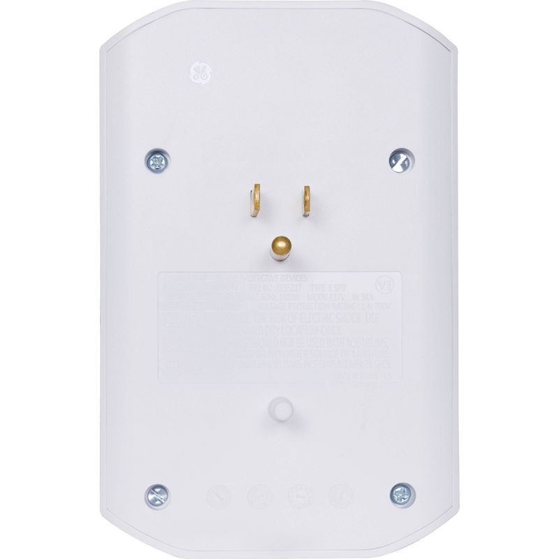 slide 2 of 6, General Electric GE 5 Outlet Grounded Tap with 2 USB Ports USB-A and C 560J 3.4A White, 1 ct