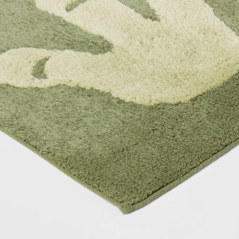 slide 3 of 4, Dinosaur Feet Kids' Bath Rug - Pillowfort™: Aqua Green Tufted Cotton, Medium Pile, Kids Bathroom Mat, 1'8"x2'10", 1 ct