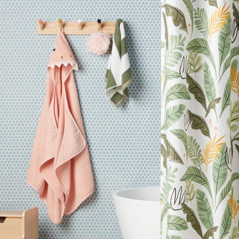 25"x50" Pink Dinosaur Kids' Hooded Towel Pillowfort 1 ct Shipt