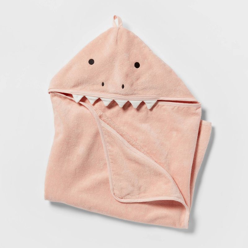 25"x50" Pink Dinosaur Kids' Hooded Towel Pillowfort 1 ct Shipt