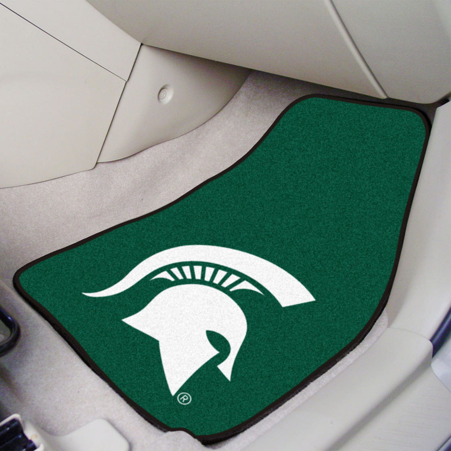 slide 2 of 2, Fanmats 2carpet Car Mat 2ct Mich State, 2 ct