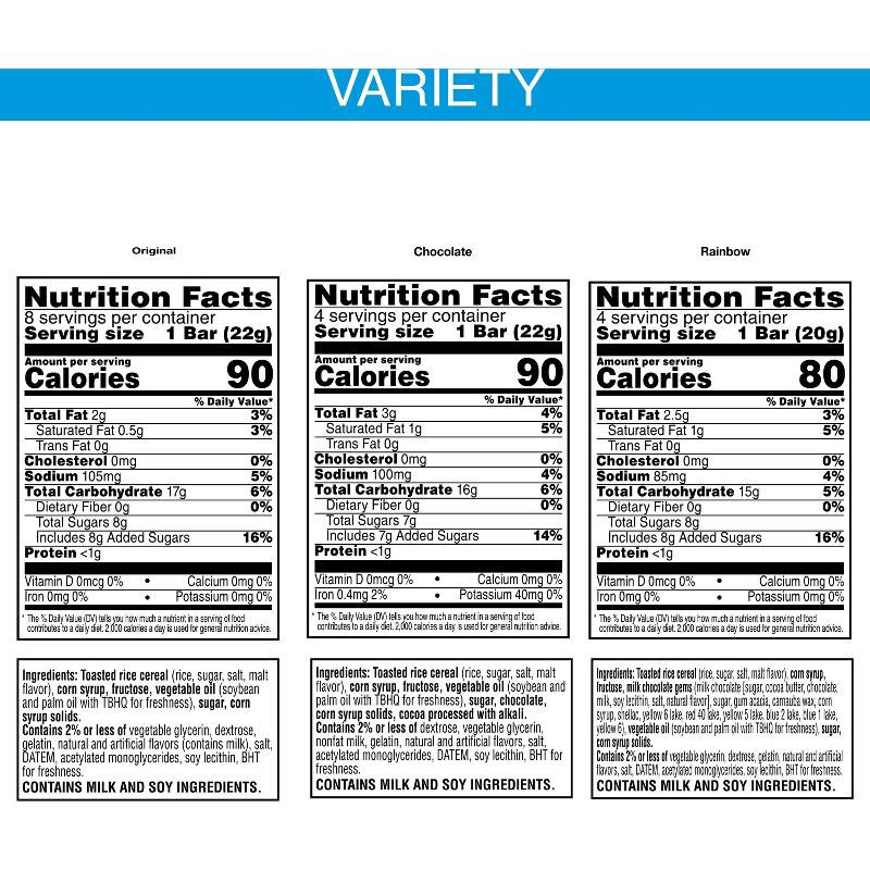 slide 3 of 8, Rice Krispies Treats Crispy Marshmallow Squares Variety Pack Kids Snacks - 12.1oz/16ct, 12.1 oz, 16 ct