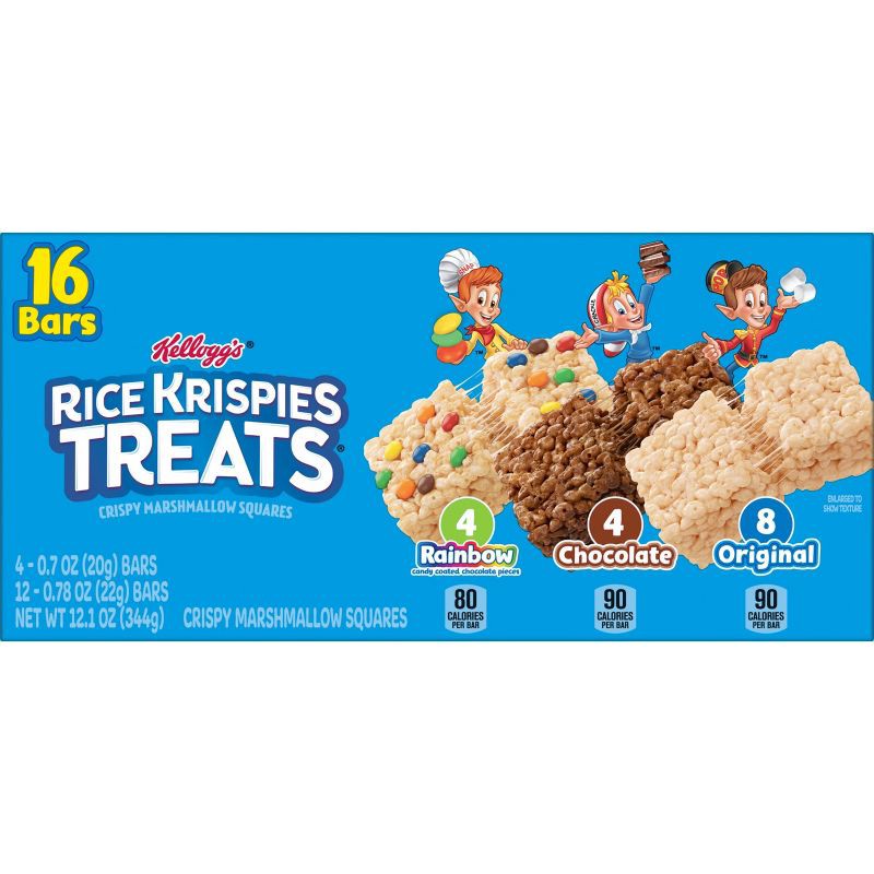 slide 7 of 8, Rice Krispies Treats Crispy Marshmallow Squares Variety Pack Kids Snacks - 12.1oz/16ct, 12.1 oz, 16 ct