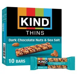 KIND Thins Dark Chocolate Nuts Sea Salt - 7.4oz/10ct