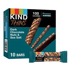 KIND Thins Dark Chocolate Nuts Sea Salt - 7.4oz/10ct