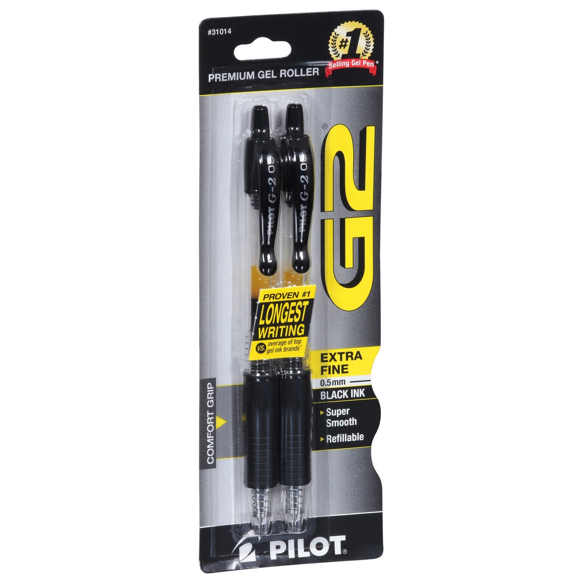 slide 4 of 9, Pilot G2 Extra Fine (0.5 mm) Black Ink Premium Gel Roller Pen 2 ea, 2 ct