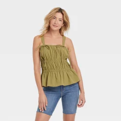Women's Peplum Tank Top - Universal Thread Green XS