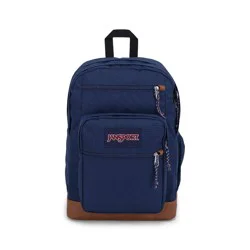 JanSport Cool Student 17" Backpack Fits 15" Laptop Synthetic Leather Bottom - Navy Blue