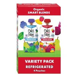 Once Upon a Farm Organic Smart Blend Kids' Snack Variety Pack - 12.8oz/4ct Pouches