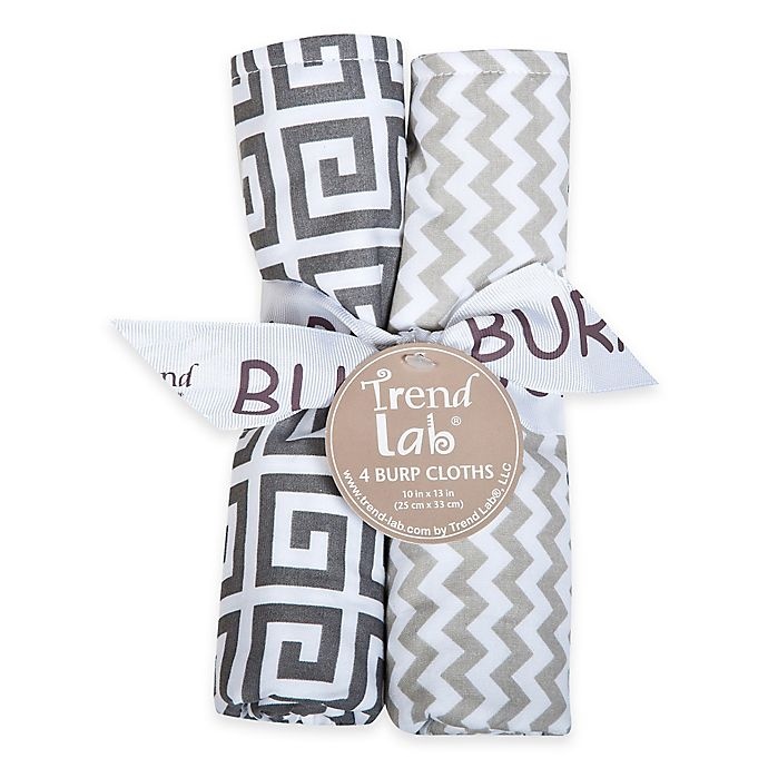 slide 2 of 2, Trend Lab Ombre Burp Cloth Set - Grey, 4 ct