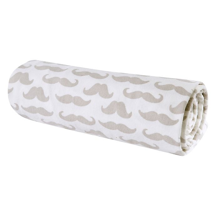 slide 2 of 3, Trend Lab Mustaches Deluxe Flannel Swaddle Blanket - Grey, 1 ct