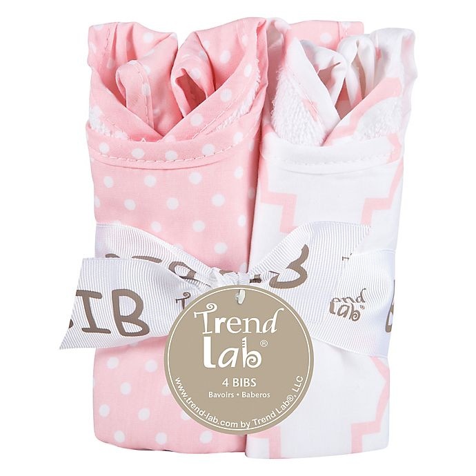 slide 2 of 2, Trend Lab Pink Sky Bib Set, 4 ct