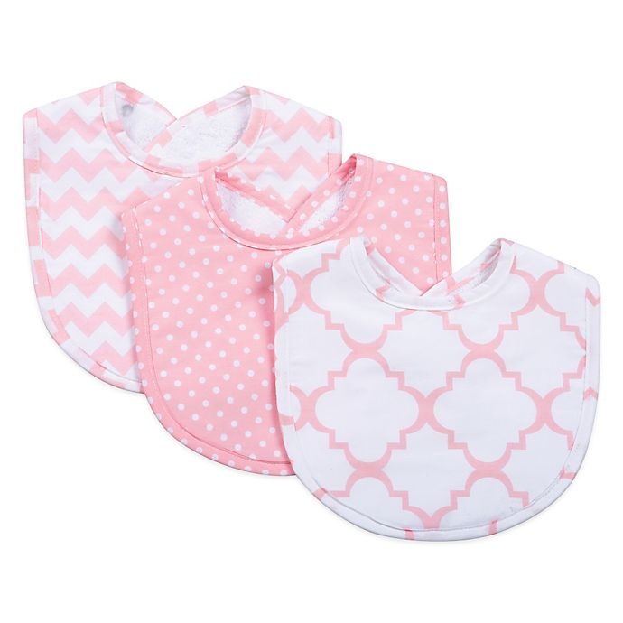 slide 2 of 2, Trend Lab Bib Set - Pink Sky, 3 ct