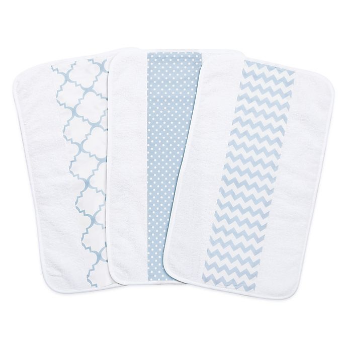 slide 2 of 2, Trend Lab Jumbo Burp Cloth Set - Blue Sky, 3 ct