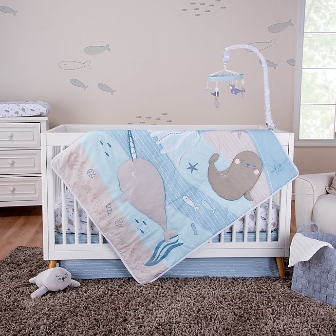 slide 1 of 3, Trend Lab Sea Babies Crib Bedding Set - Blue, 3 ct