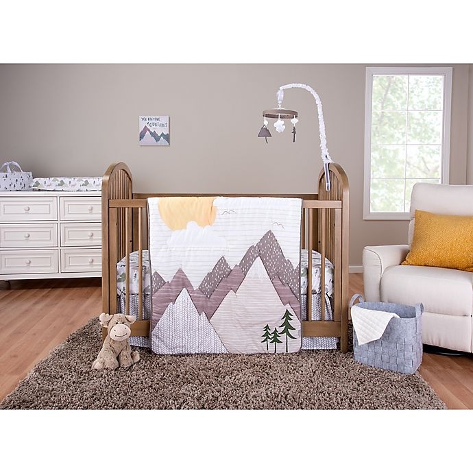 slide 2 of 4, Trend Lab Mountain Baby Crib Bedding Set - Grey, 3 ct