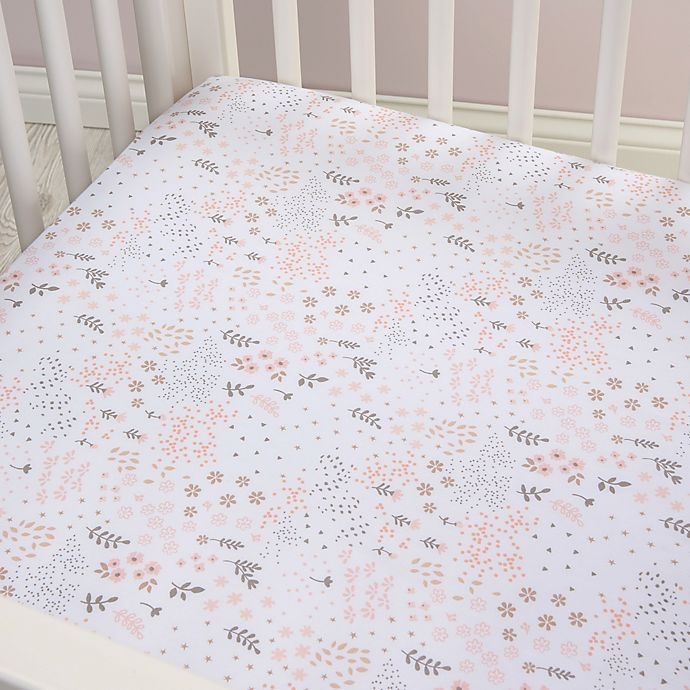 slide 3 of 3, Trend Lab Blush Floral Fitted Crib Sheet - Pink, 1 ct