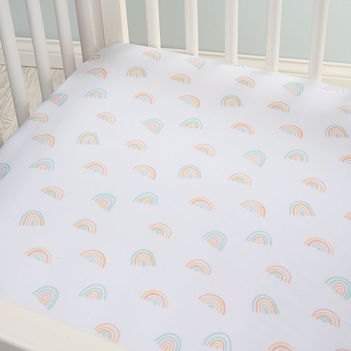 slide 2 of 2, Trend Lab Rainbow Fitted Crib Sheet - Pink, 1 ct