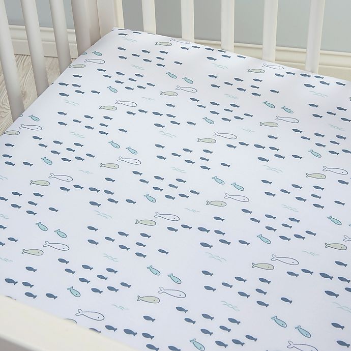 slide 2 of 2, Trend Lab Sea Babies Fitted Crib Sheet - Grey/Blue, 1 ct