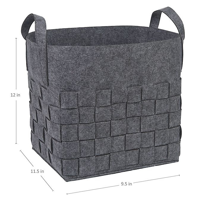 slide 3 of 3, Sammy & Lou Woven Felt Storage Cube - Medium Grey, 1 ct