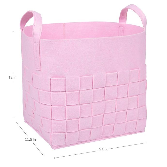 slide 3 of 3, Sammy & Lou Woven Felt Storage Cube - Pink, 1 ct