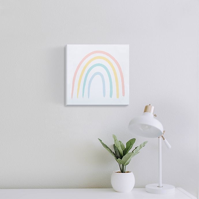 slide 3 of 3, Trend Lab Rainbow Canvas Wall Art - Coral/Yellow, 11.5 in x 11.5 in