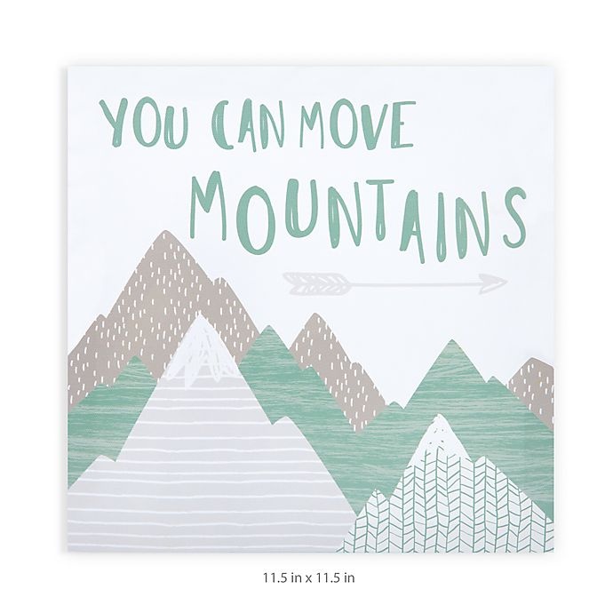 slide 2 of 3, Trend Lab Mountain Baby Canvas Wall Art - Grey/White, 11.5 in x 11.5 in