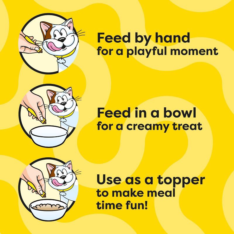 slide 9 of 13, Temptations Creamy Purrrr-ee Chicken, Salmon and Tuna Lickable Squeezable Cat Treats Variety Pack - 24ct/10.1oz, 24 ct, 10.1 oz