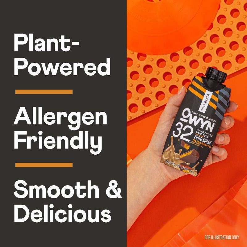 slide 4 of 5, OWYN Pro Elite Vegan 32g Protein Keto Shake - No Nut Butter Cup - 11.15 fl oz/4pk, 32 gram, 11.15 fl oz, 4 ct