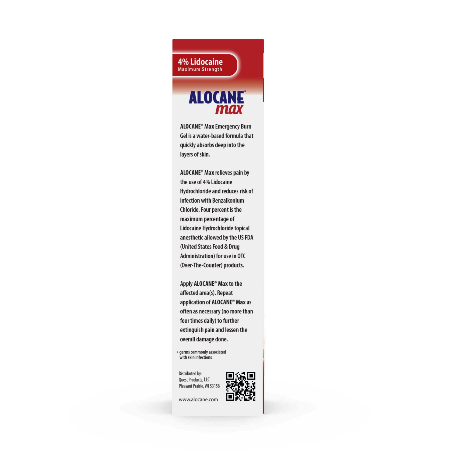 slide 3 of 4, Alocane Max Maximum Strength Emergency Burn Gel with Antiseptic 2.5 fl oz, 2.5 fl oz